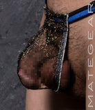 Sexy Mens Swimwear Ultra Slingshot - Ree Shin (Black/Blue Band)