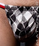 Sexy Mens Swimwear Ultra Slingshot - Ree Shin (White/Red Band)