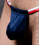 Sexy Mens Swimwear Ultra Slingshot - Ree Shin (White/Red Band)