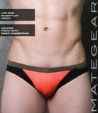 Sexy Mens Swimwear Ultra Swim Racer Bikini - Tak Jae (Low Rise Flat Front / With Drawstring) Orange