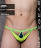 Sexy Mens Underwear Xpression Mini Bikini - Yeo Suk (Low Rise Front) Green Band / Medium